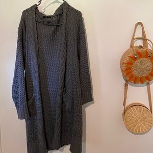 Chunky oversized long cardigan
